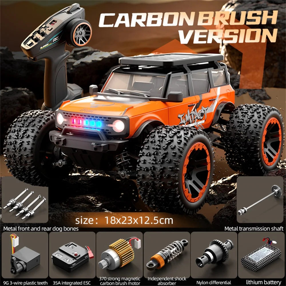 ZLL SG201PRO Brushed Motor 1:20 Scale 4WD High Speed RC Car with LED Light Remote Control Vehicle, Single Battery - Orange - 2