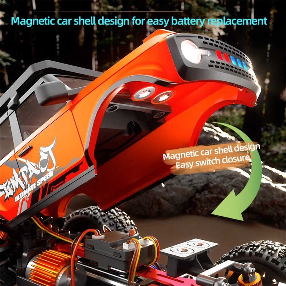 ZLL SG201PRO Brushed Motor 1:20 Scale 4WD High Speed RC Car with LED Light Remote Control Vehicle, Single Battery - Orange - 6