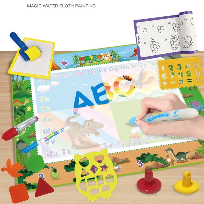 118 x 88cm Magic Water Drawing Mat for Kids Reusable Doodle Board Early Learning Educational Toy - Dinosaur - 2