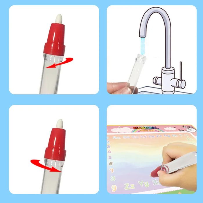 118 x 88cm Magic Water Drawing Mat for Kids Reusable Doodle Board Early Learning Educational Toy - Dinosaur - 7