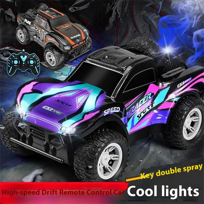2.4G RC Pickup Truck Dual Spray Lights Sound Effects High Speed Off-Road Climbing Vehicle Toy Model - 9166-8 (3) - 2