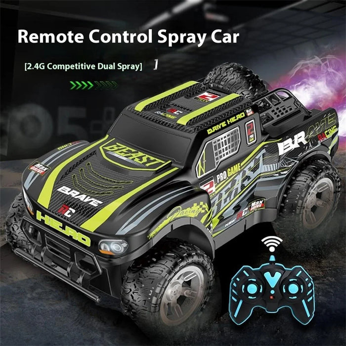 2.4G RC Pickup Truck Dual Spray Lights Sound Effects High Speed Off-Road Climbing Vehicle Toy Model - 9166-8 (3) - 4