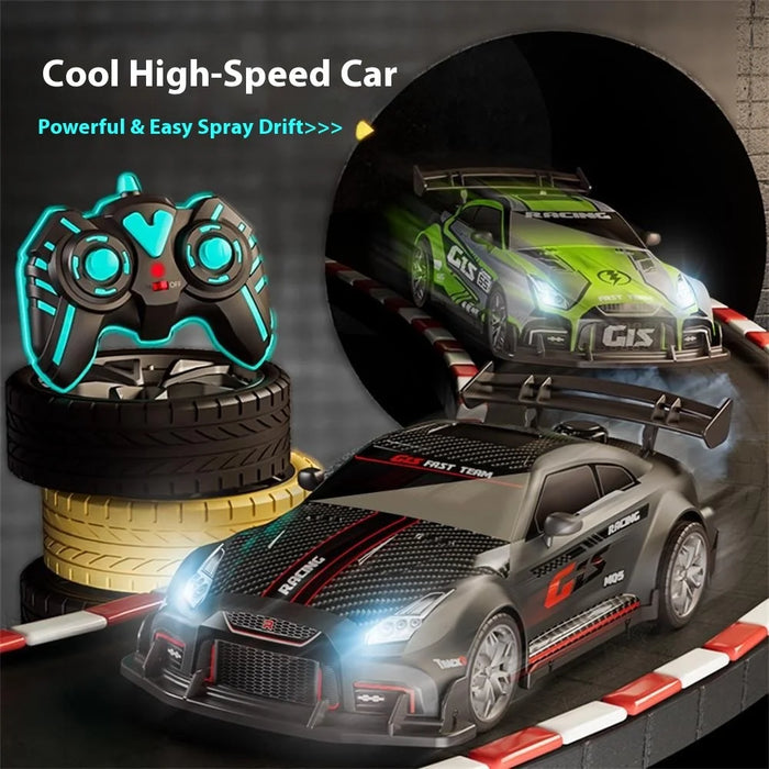 9166-12 2.4G RC Drift Car with Spray Effect High Speed Racing Vehicle Toy with Lights / Sound Effects - Black - 3
