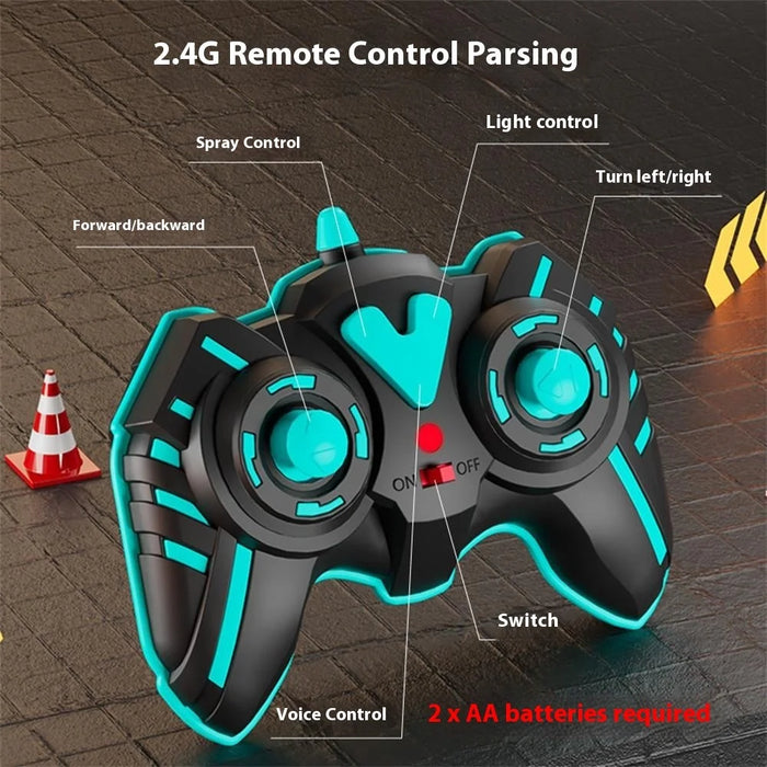 9166-12 2.4G RC Drift Car with Spray Effect High Speed Racing Vehicle Toy with Lights / Sound Effects - Black - 4