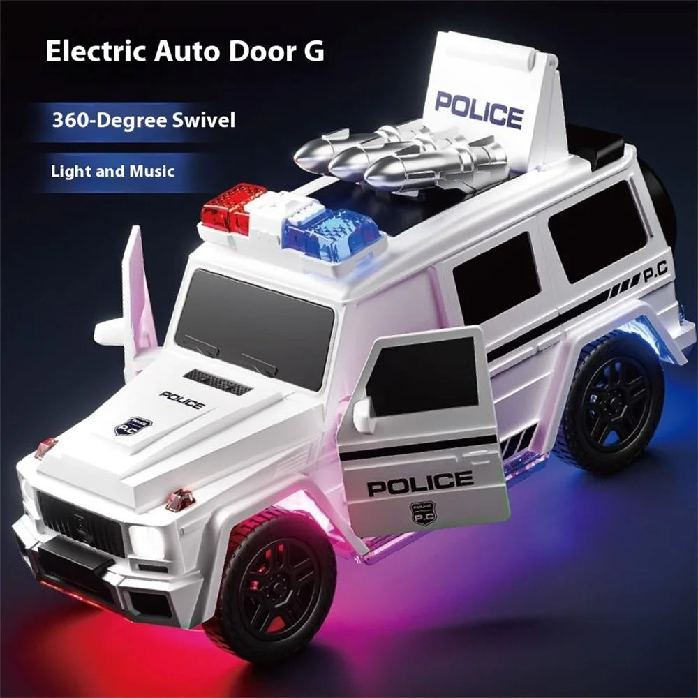 R12 Electric Police Car Toy 360-Degree Rotating Stunt Vehicle Model Toy with Light / Sound Effects - 4