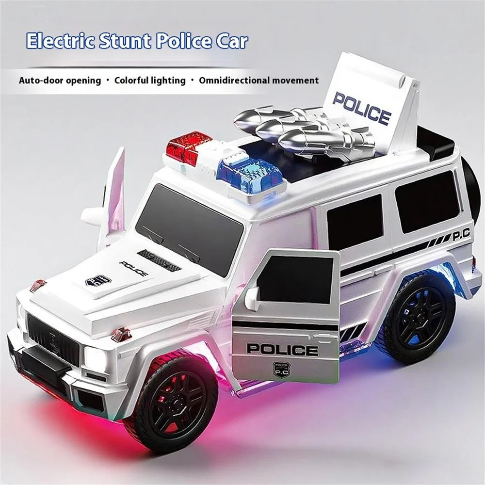 R12 Electric Police Car Toy 360-Degree Rotating Stunt Vehicle Model Toy with Light / Sound Effects - 7