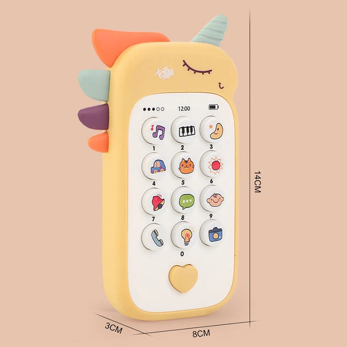 Kids Learning Phone Toy Educational Music Story Bilingual Development with Interactive Light-Up Buttons - 188-9 Blue-Fawn Mobile - 6