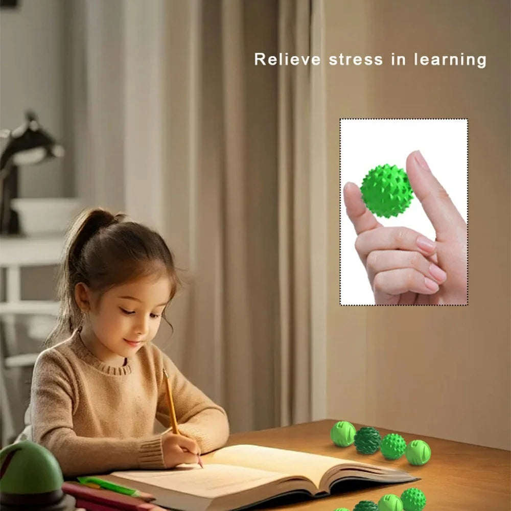 8Pcs / Set Magnetic Sensory Balls Silicone Anti Anxiety Stress Relief Toy Gift with Storage Case - Pink - 2
