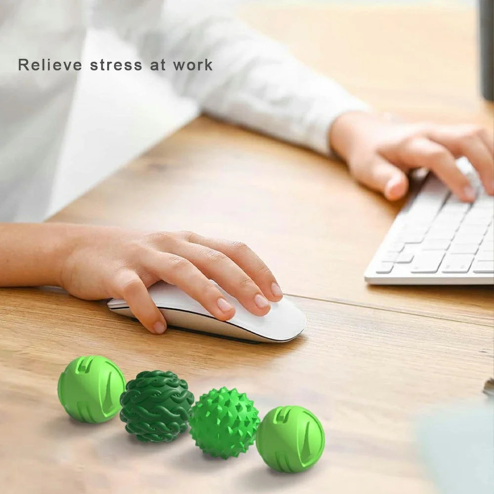 8Pcs / Set Magnetic Sensory Balls Silicone Anti Anxiety Stress Relief Toy Gift with Storage Case - Pink - 5