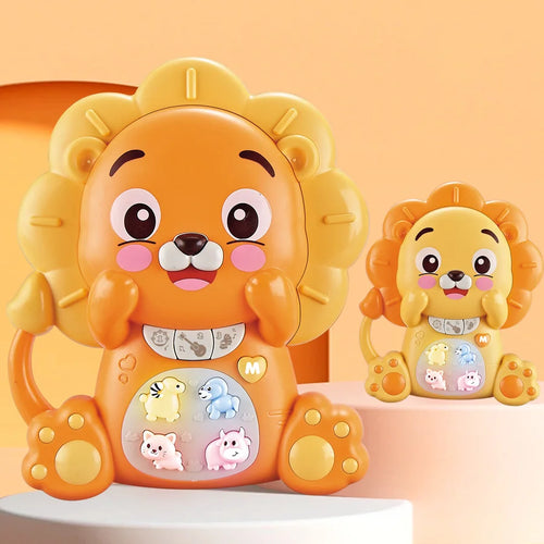Animal Shape Electronic Musical Instrument Educational Kids Toy with LED Lights and Sound Effects for 18+ Months Kids - Cartoon Lion - 1