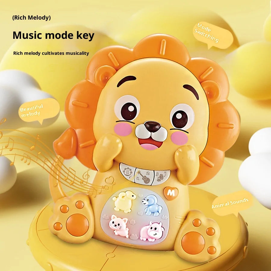 Animal Shape Electronic Musical Instrument Educational Kids Toy with LED Lights and Sound Effects for 18+ Months Kids - Cartoon Lion - 3