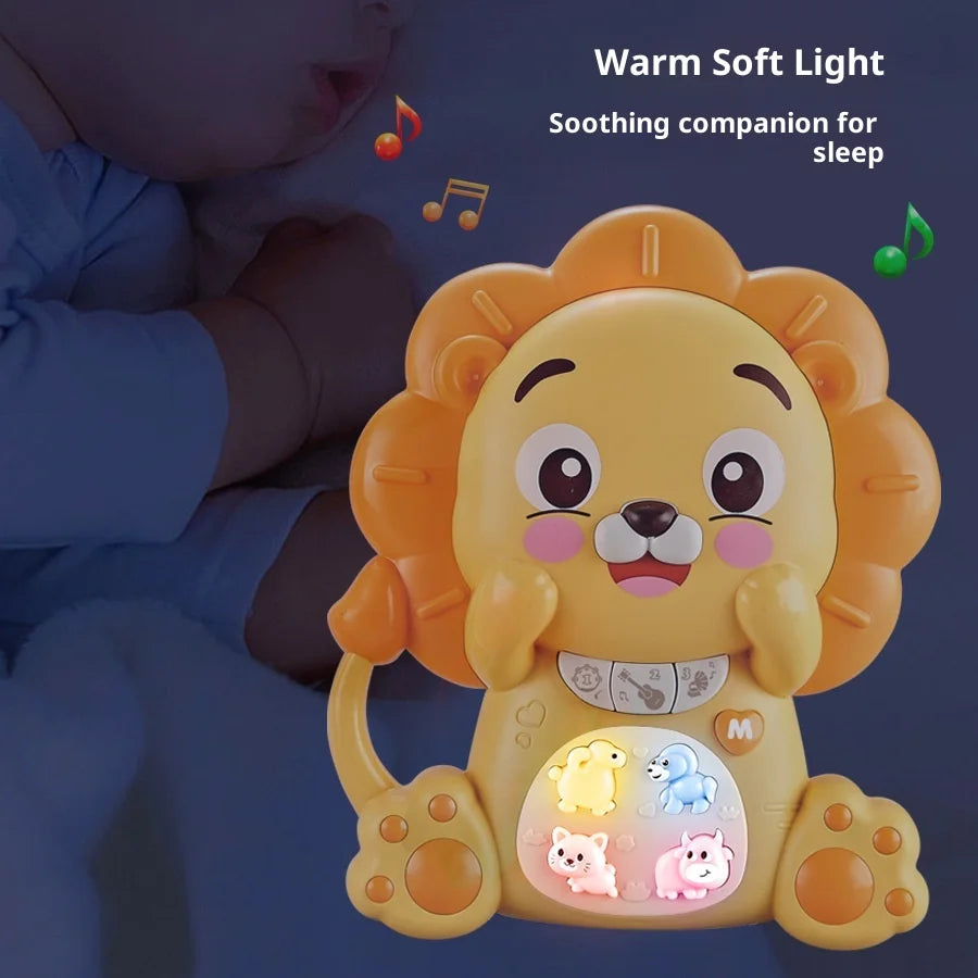 Animal Shape Electronic Musical Instrument Educational Kids Toy with LED Lights and Sound Effects for 18+ Months Kids - Cartoon Lion - 4