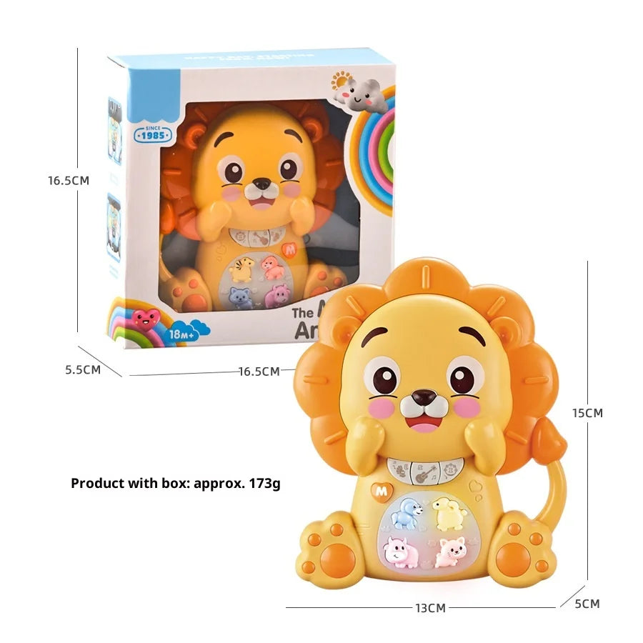 Animal Shape Electronic Musical Instrument Educational Kids Toy with LED Lights and Sound Effects for 18+ Months Kids - Cartoon Lion - 5