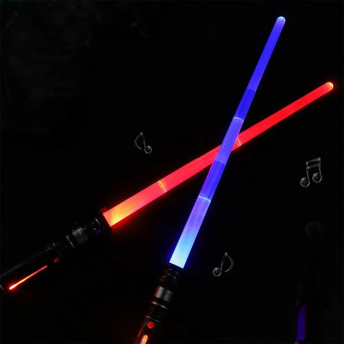 2Pcs Lightsaber Extendable Light-Up Toy Sword RGB Color Telescopic Light Bars with Sound Effect - 3