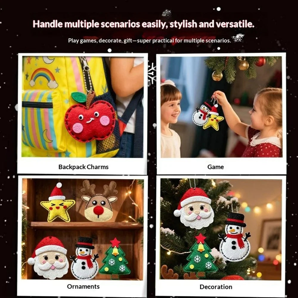 8015 / 8010 6Pcs Christmas Ocean Animal Felt Craft Kit Kids Sewing Set DIY Ornament Craft Supplies Educational Gift - Marine Animal Motifs - 5