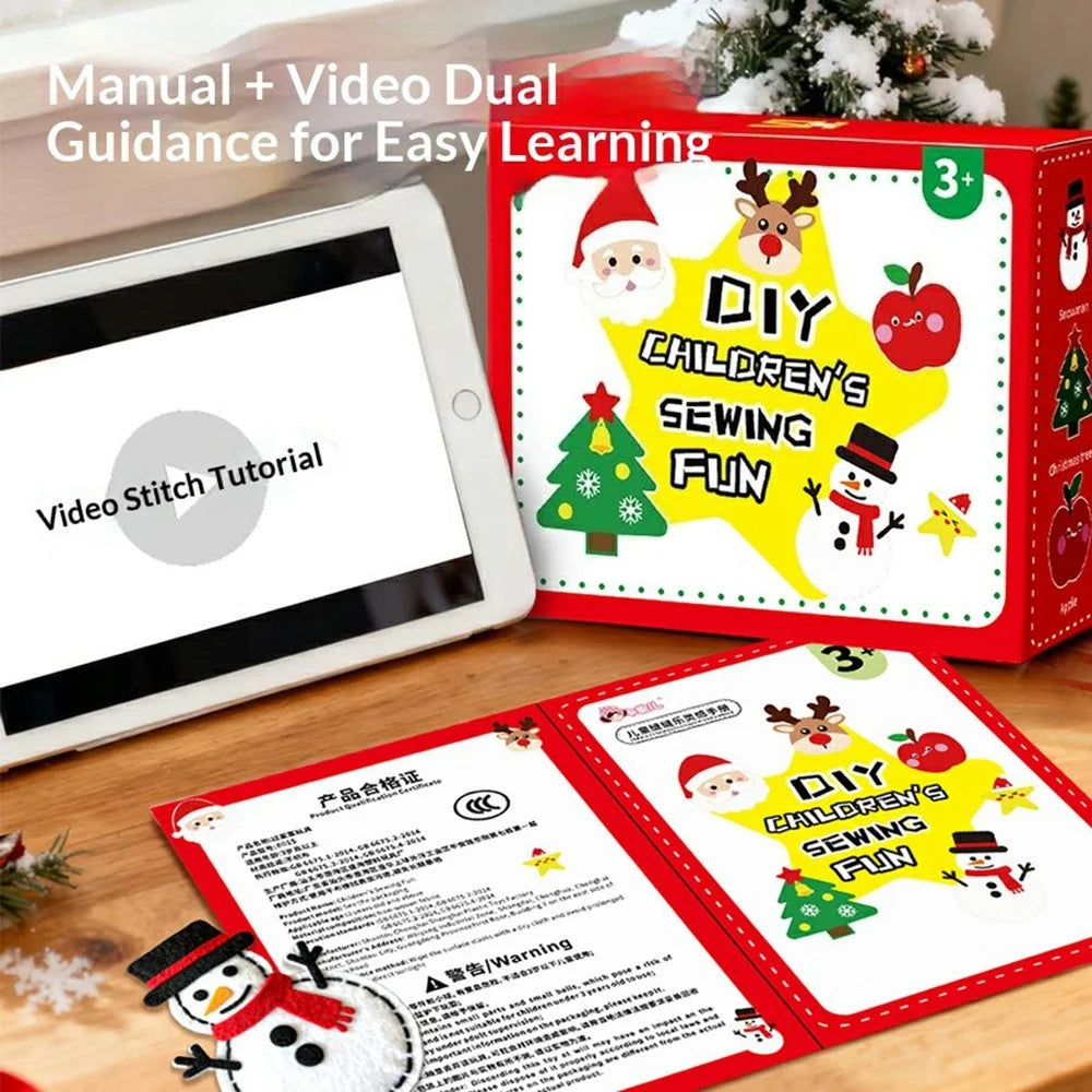 8015 / 8010 6Pcs Christmas Ocean Animal Felt Craft Kit Kids Sewing Set DIY Ornament Craft Supplies Educational Gift - Marine Animal Motifs - 7