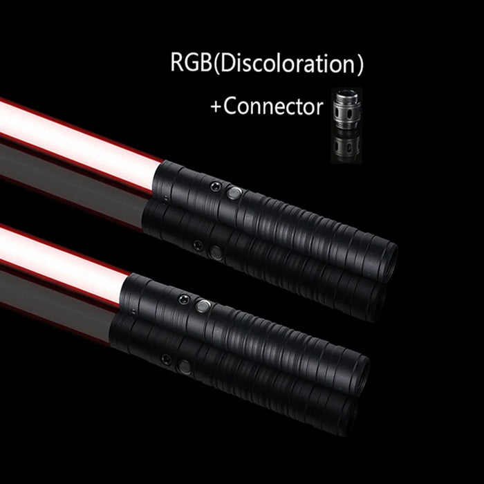 1Pc Light Up Toy Laser Sword 2 in 1 RGB Illuminating Blade 15 Color Metal Handle Luminous Sword Toy - Black Circular Pattern - 6