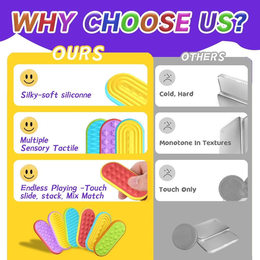 6Pcs / Set Sensory Magnet Toy Silicone Magnetic Slider for Autism Anxiety Stress Relief Toy - 7