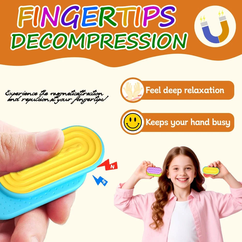 12Pcs / Set Sensory Magnet Toy Silicone Magnetic Slider for Autism Anxiety Stress Relief Toy - 2