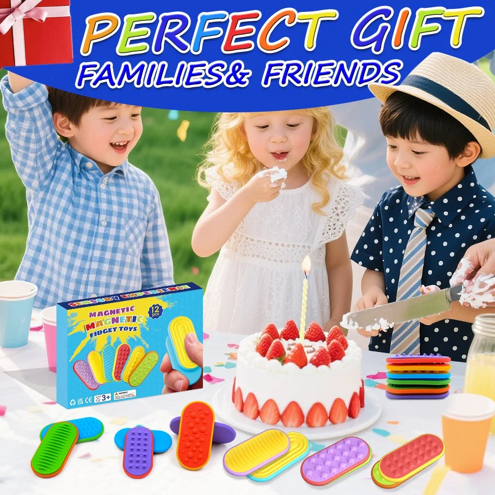 12Pcs / Set Sensory Magnet Toy Silicone Magnetic Slider for Autism Anxiety Stress Relief Toy - 3