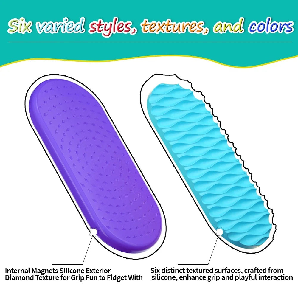 12Pcs / Set Sensory Magnet Toy Silicone Magnetic Slider for Autism Anxiety Stress Relief Toy - 6