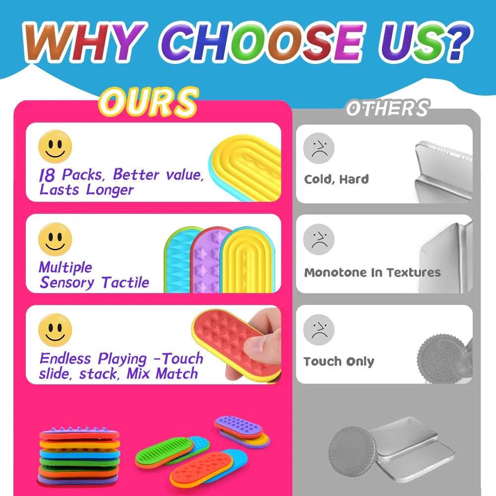 12Pcs / Set Sensory Magnet Toy Silicone Magnetic Slider for Autism Anxiety Stress Relief Toy - 7