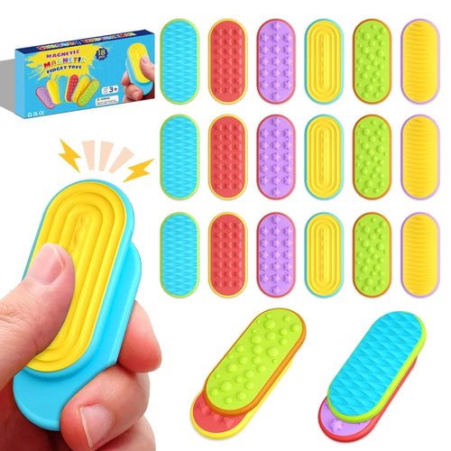 18Pcs / Set Sensory Magnet Toy Silicone Magnetic Slider for Autism Anxiety Stress Relief Toy - 1