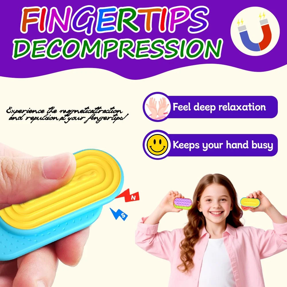 18Pcs / Set Sensory Magnet Toy Silicone Magnetic Slider for Autism Anxiety Stress Relief Toy - 2