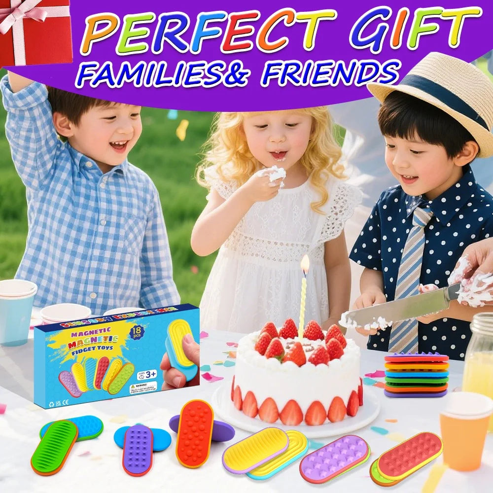 18Pcs / Set Sensory Magnet Toy Silicone Magnetic Slider for Autism Anxiety Stress Relief Toy - 3