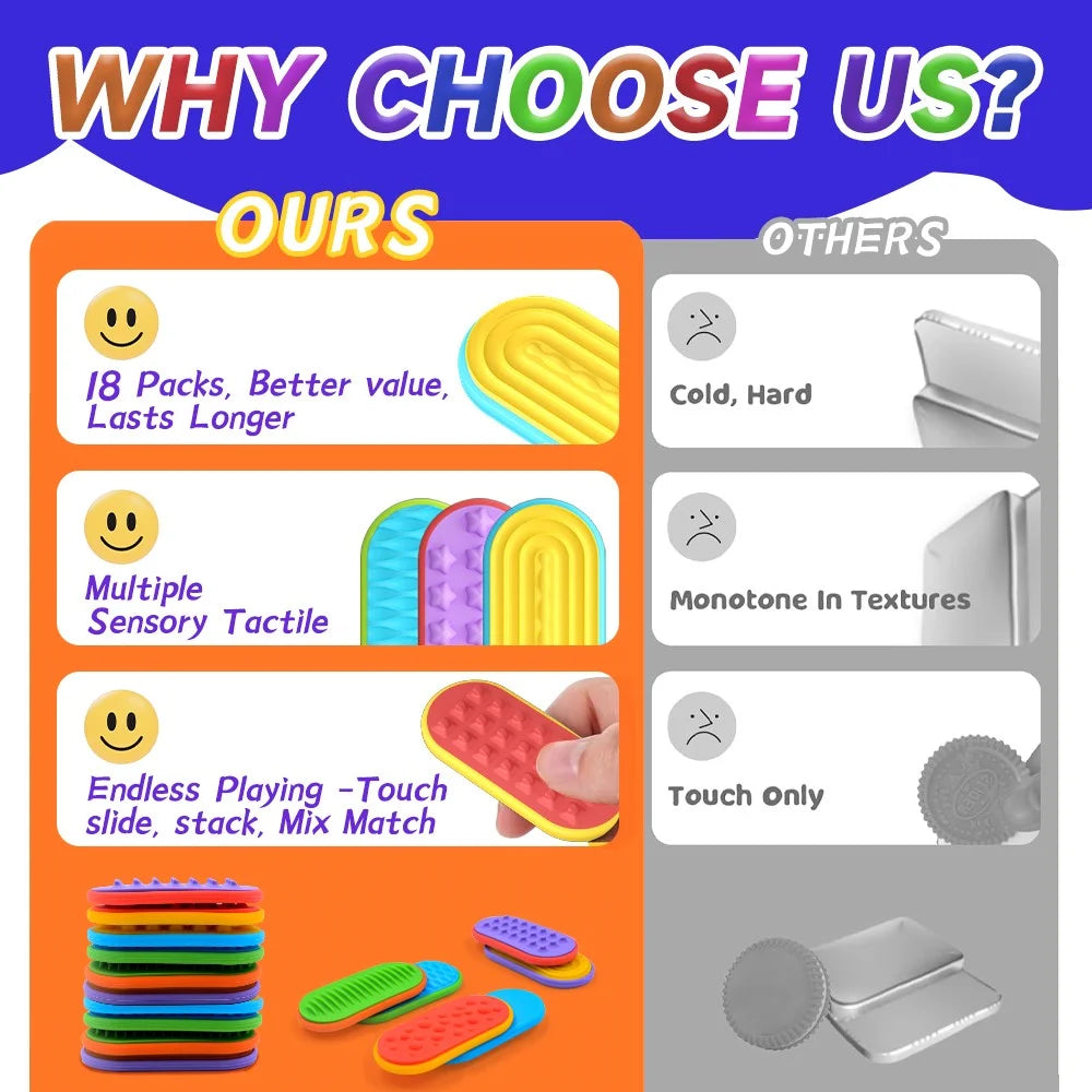 18Pcs / Set Sensory Magnet Toy Silicone Magnetic Slider for Autism Anxiety Stress Relief Toy - 7