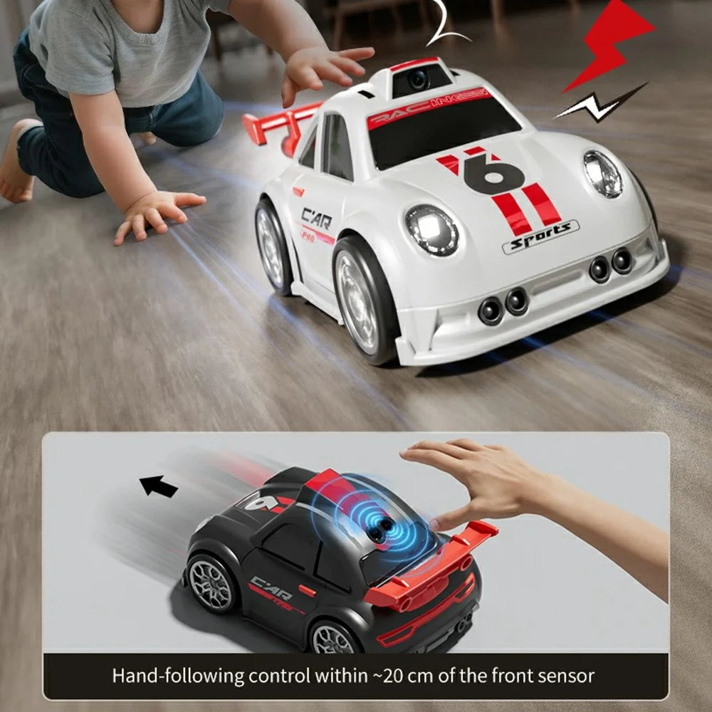C6 Mini Cartoon RC Car Electric Vehicle Toy with Camera / 2.4 Inch Screen Controller / Music Function - Black - 3