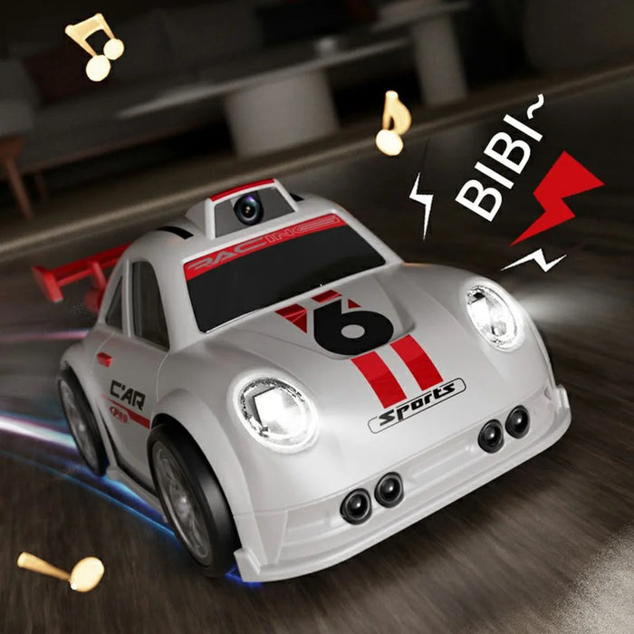 C6 Mini Cartoon RC Car Electric Vehicle Toy with Camera / 2.4 Inch Screen Controller / Music Function - Black - 4