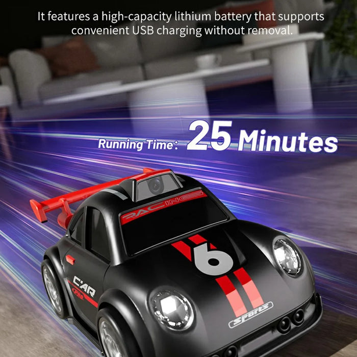 C6 Mini Cartoon RC Car Electric Vehicle Toy with Camera / 2.4 Inch Screen Controller / Music Function - Black - 5