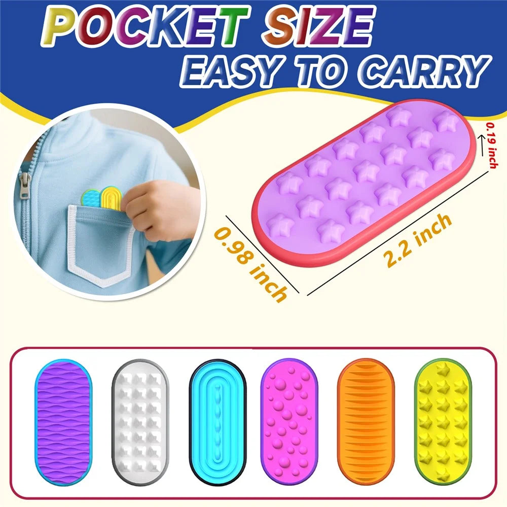 6Pcs / Set Sensory Magnetic Finger Toys for Autism Anxiety Stress Relief Silicone Magnetic Slider - 7