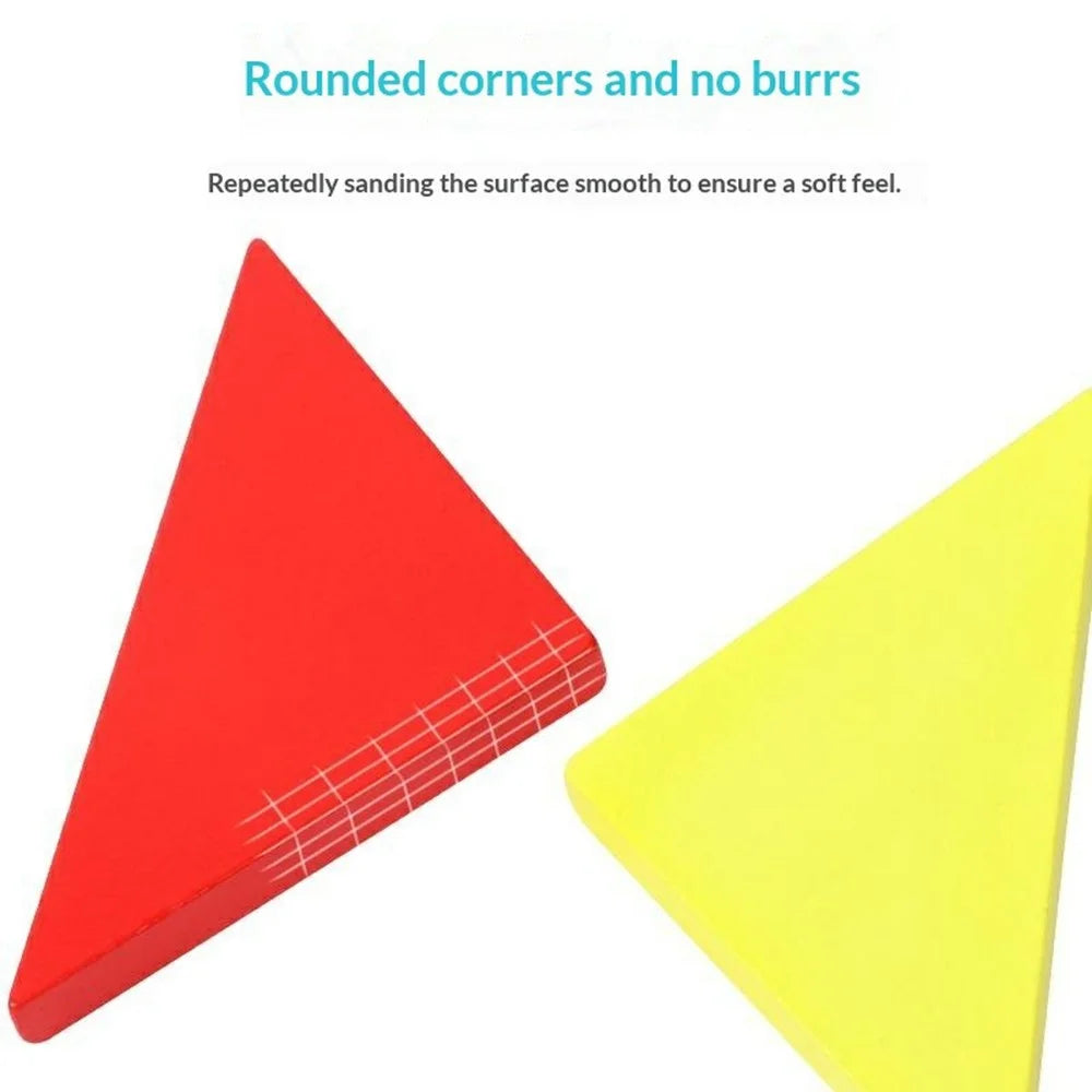 Oy-030 Children Educational Magnetic Tangram Puzzle Board 7 PCS Wooden Brain Teaser Learning Toy - Blue - 6