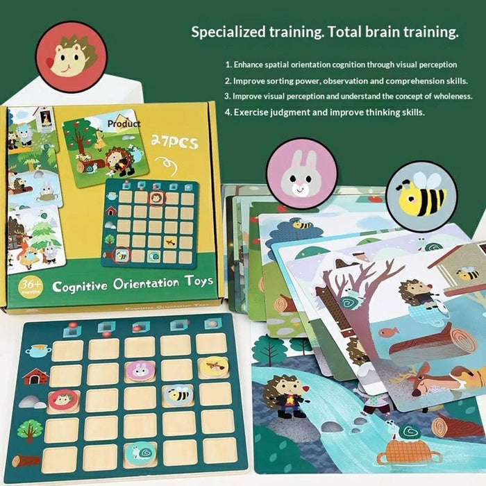 MWDH-058 Children Logic Thinking Board Game Animal Pattern Direction Cognition Matching Educational Toy - 2