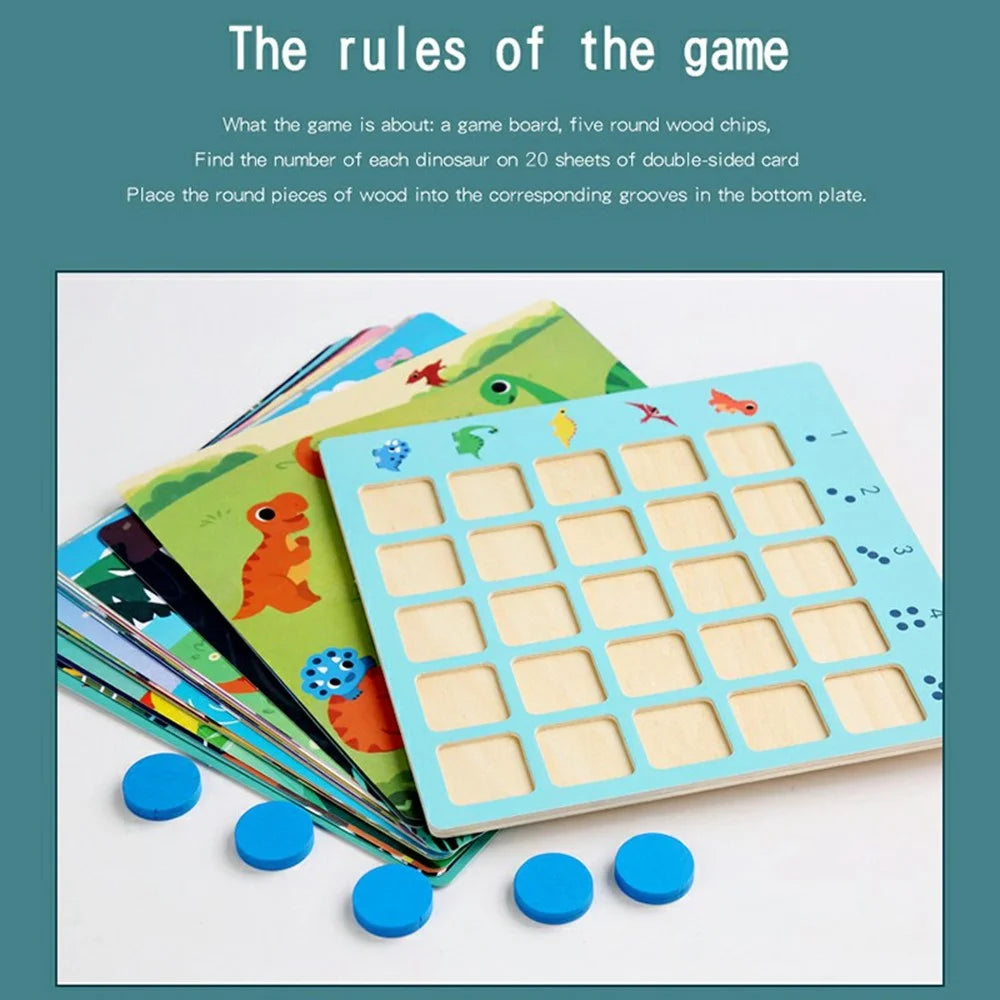 MWDH-059 Cartoon Dinosaur Pattern Direction Cognition Matching Educational Toy Children Logic Thinking Board Game - 2