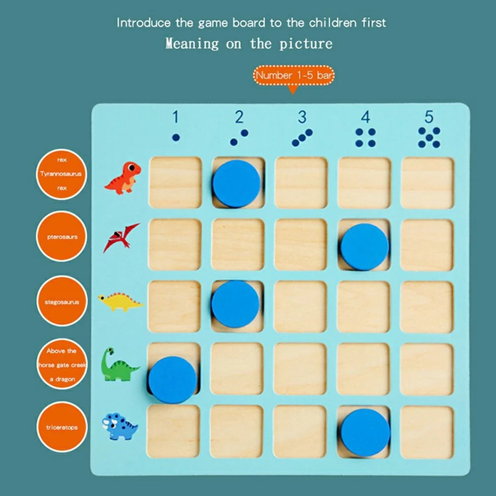 MWDH-059 Cartoon Dinosaur Pattern Direction Cognition Matching Educational Toy Children Logic Thinking Board Game - 3