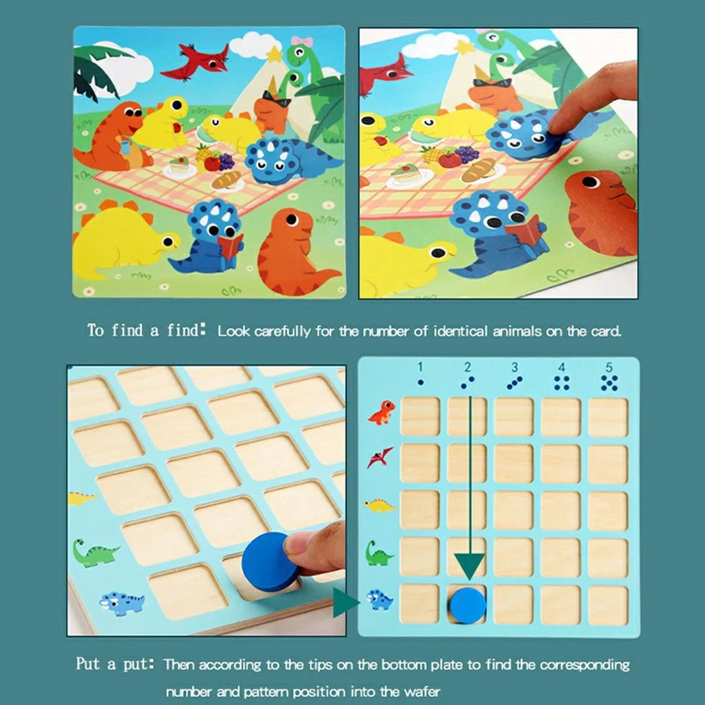 MWDH-059 Cartoon Dinosaur Pattern Direction Cognition Matching Educational Toy Children Logic Thinking Board Game - 4