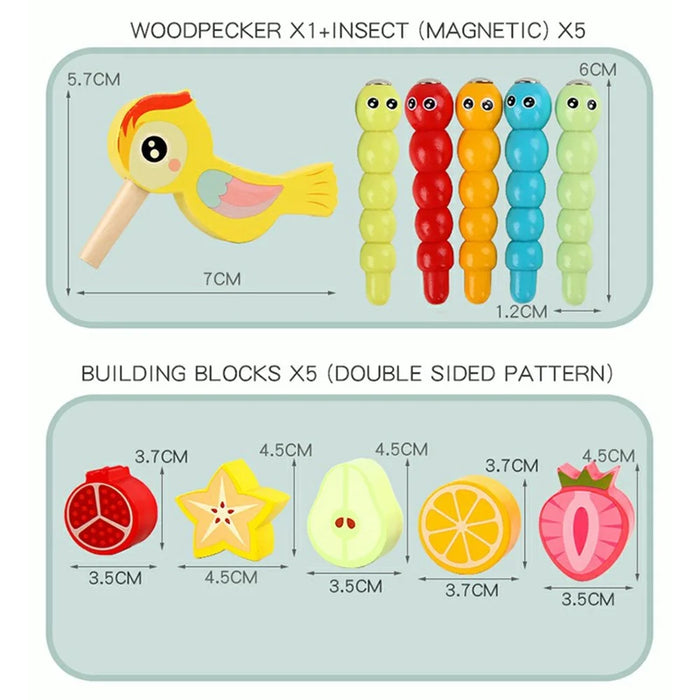 MWDH-020 7 in 1 Wooden Preschool Toy Bead Maze Cube Xylophone Clock for Kids Educational Toy - 7
