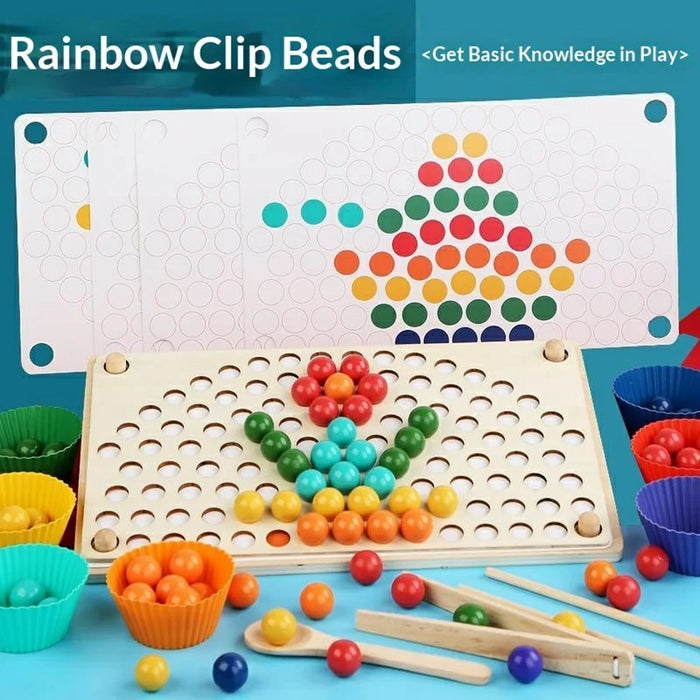 YF-057 Rainbow Clip Beads Kids Puzzle Concentration Training Set Color Recognition Educational Toy - 2