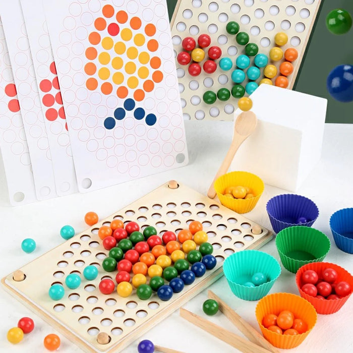 YF-057 Rainbow Clip Beads Kids Puzzle Concentration Training Set Color Recognition Educational Toy - 3