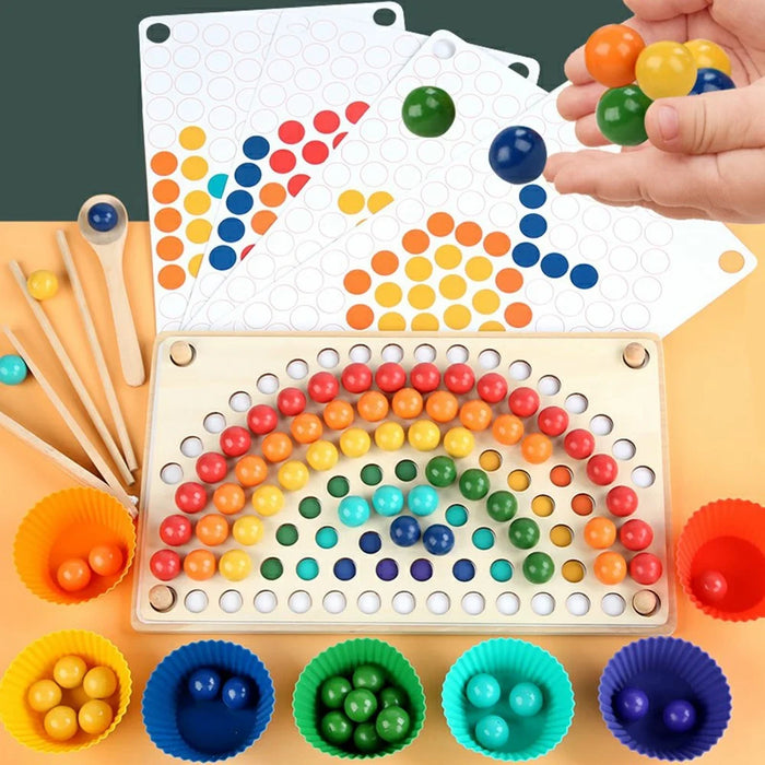 YF-057 Rainbow Clip Beads Kids Puzzle Concentration Training Set Color Recognition Educational Toy - 4