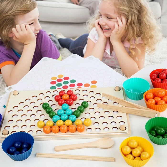 YF-057 Rainbow Clip Beads Kids Puzzle Concentration Training Set Color Recognition Educational Toy - 6