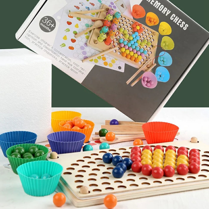 YF-057 Rainbow Clip Beads Kids Puzzle Concentration Training Set Color Recognition Educational Toy - 7