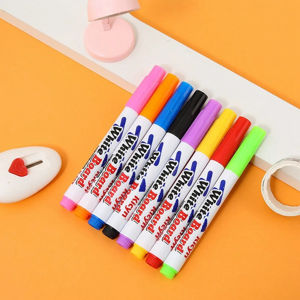 6820 8Pcs Magic Water Art Painting Marker Pen with Ceramic Spoon Set Doodle Toy for Kids - 7