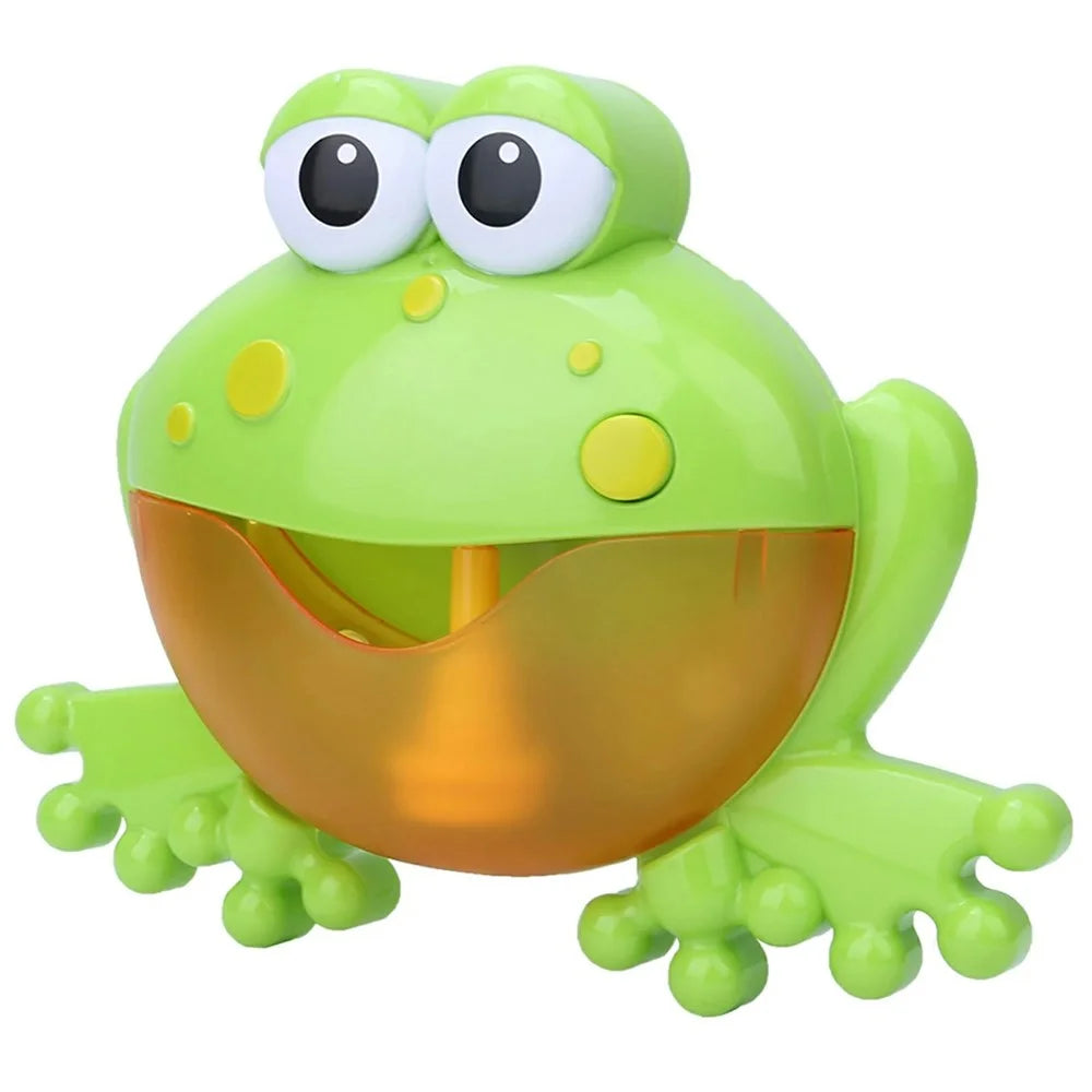 Cartoon Frog Bubble Machine Music Bath Toy with Suction Cups for Baby Toddler Bathtub Play - 1