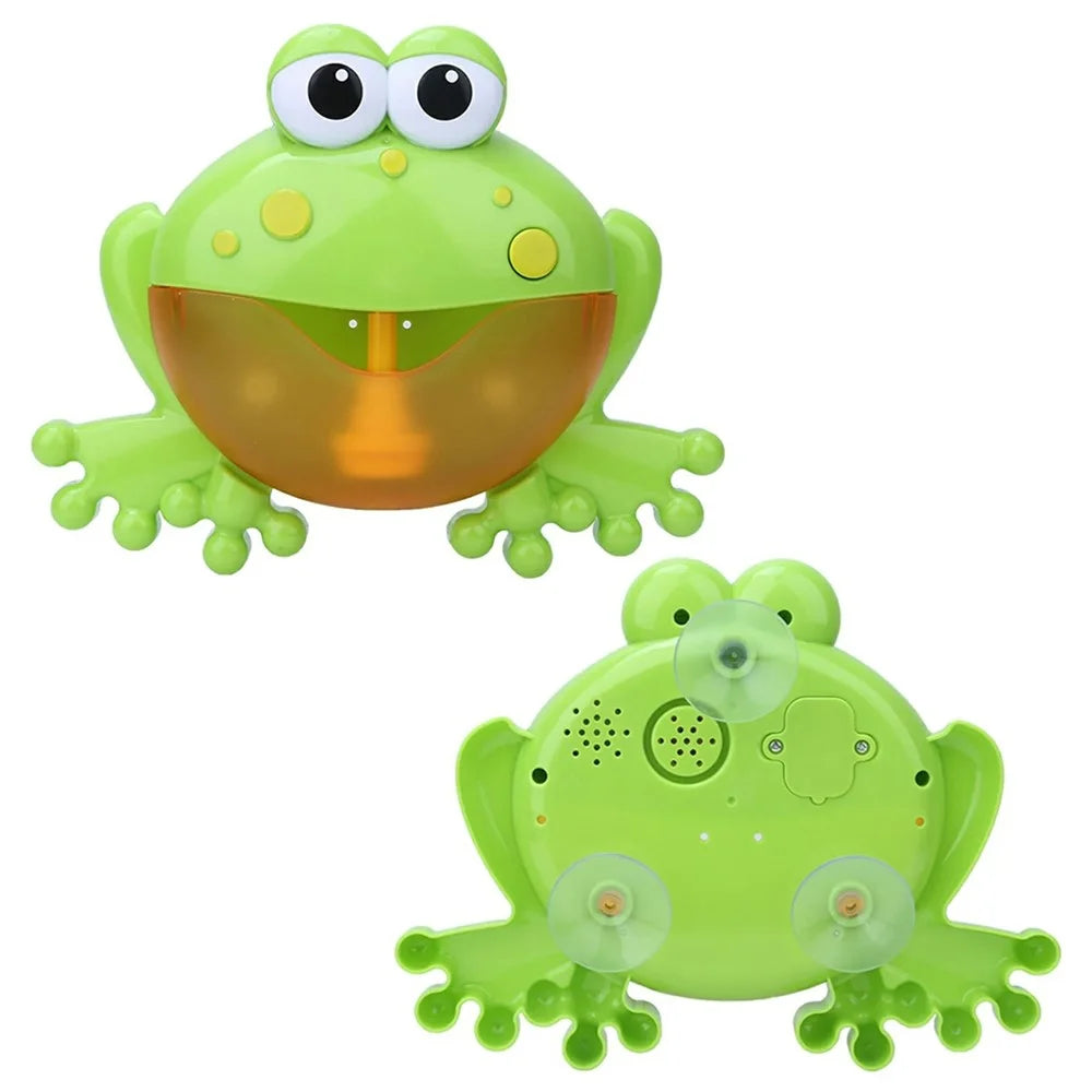 Cartoon Frog Bubble Machine Music Bath Toy with Suction Cups for Baby Toddler Bathtub Play - 4