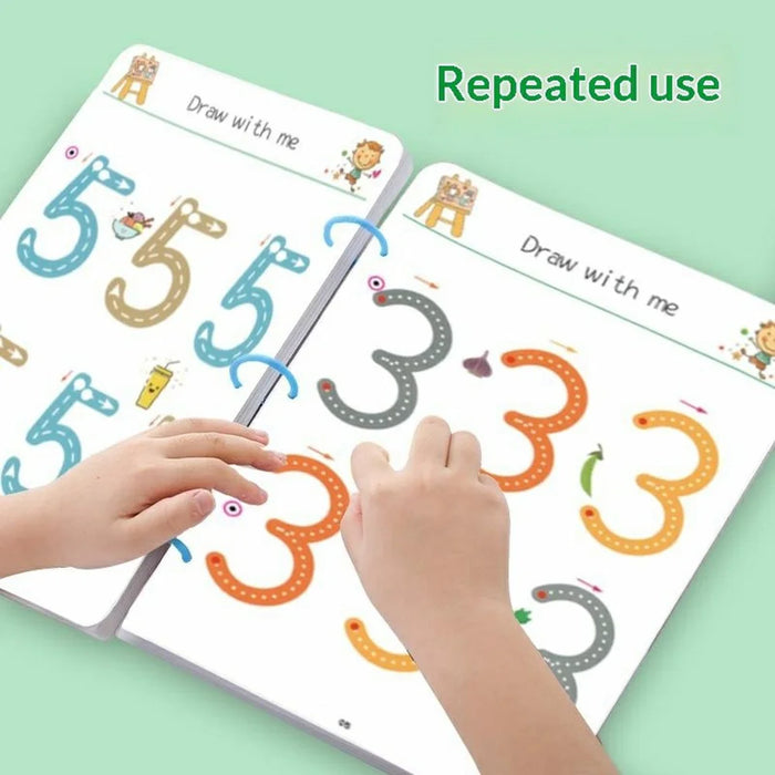 64 Pages Children Magic Practice Copybook with 8 Pens and Eraser Board Pen Control Training Kit for Kids - 5