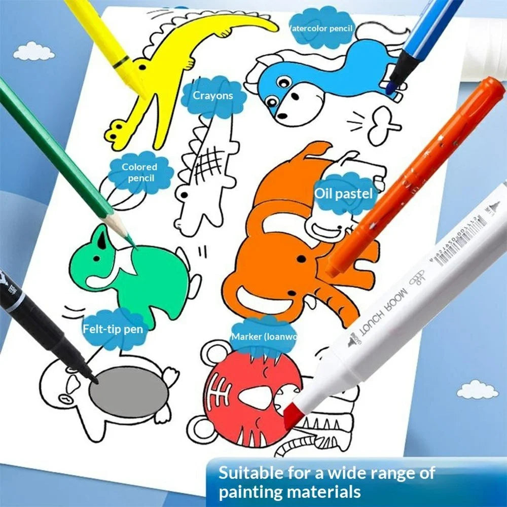 300cm Drawing Paper Roll for Kids Graffiti Scroll Waterproof Children Coloring Paper Art Supplies - Vehicles - 4